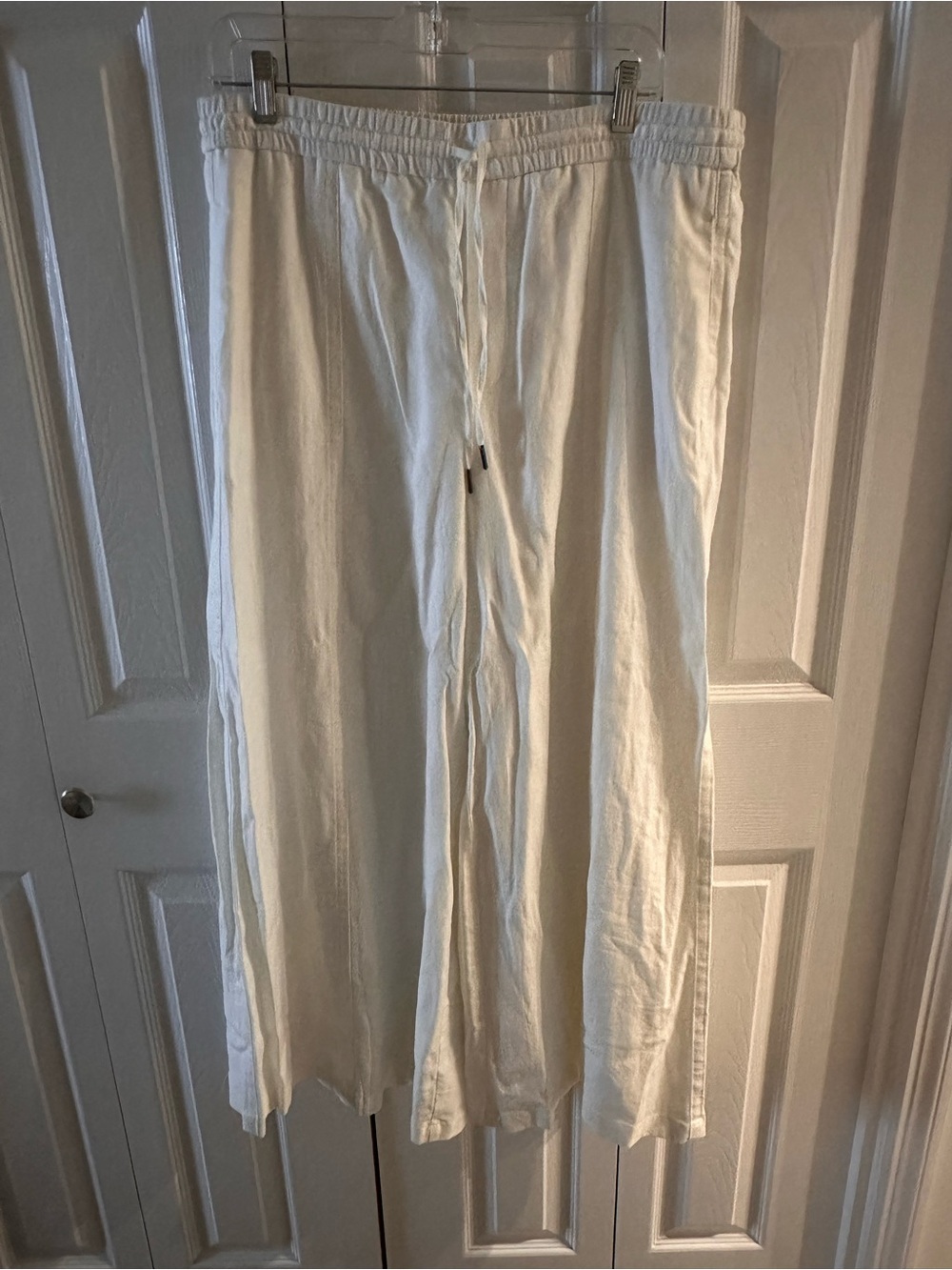 Simply Vera Vera Wang White Wide-Leg Drawstring Pants